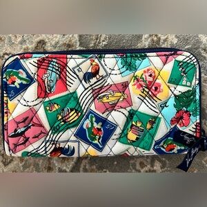 Vera Bradley Cuban Stamps Pattern Wallet/Wristlet